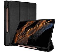 TECHGEAR Cover Compatible con Samsung Galaxy Tab S9 Ultra 14.6" 2023 (SM-X910 / SM-X916) Custodia Smart Case Tri-Fold [Compatibile con Penna] con Protezione d'angolo [Sveglia Automatica] - Nero