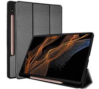 TECHGEAR Cover Compatible con Samsung Galaxy Tab S9 Ultra 14.6" 2023 (SM-X910 / SM-X916) Custodia Smart Case Tri-Fold [Compatibile con Penna] con Protezione d'angolo [Sveglia Automatica]- Grigio