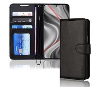TECHGEAR Custodia a Portafoglio in Pelle per Galaxy S24 Plus, Custodia Protettiva a Flip con Porta Carte a Portafoglio, Supporto e Cinturino da Polso - Pelle PU Nera con Chiusura Magnetica Progettata