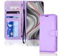 TECHGEAR Custodia a Portafoglio in Pelle per Galaxy S24 Plus, Custodia Protettiva a Flip con Porta Carte a Portafoglio, Supporto e Cinturino da Polso - Pelle PU Viola con Chiusura Magnetica Progettata