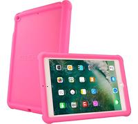 TECHGEAR Custodia Compatibile con Apple iPad 9.7 2018/2017 [6a/5a generazione] Cover Antiscivolo in Silicone Morbido e Resistente agli Urti con Pellicola, Idiale per Bambini o Ufficio [Rosa]