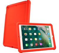 TECHGEAR Custodia Compatibile con Apple iPad 9.7 2018/2017 [6a/5a generazione] Cover Antiscivolo in Silicone Morbido e Resistente agli Urti con Pellicola, Idiale per Bambini o Ufficio [Rosso]
