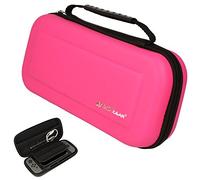 TECHGEAR Custodia Compatibile con Nintendo Switch OLED / Switch - Custodia protettiva da viaggio Cover rigida e spaziosa realizzata per Nintendo Switch / OLED + Controller + Giochi + Accessori [Rosa]