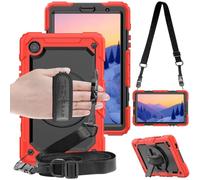TECHGEAR Custodia Compatibile con Samsung Galaxy Tab A7 Lite 8.7" (SM-T220 / SM-T225), Cover Antiurto Resistente Supporto Integrato Girevole a 360 gradi, Cinturino a Mano e Tracolla Attaccabile