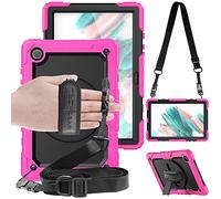 TECHGEAR Custodia Compatibile con Samsung Galaxy Tab A8 10.5" 2022 (SM-X200 / SM-X205), Cover Antiurto Resistente supporto integrato girevole a 360 gradi, cinturino a mano e tracolla attaccabile