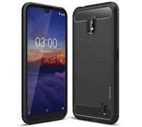 TECHGEAR Custodia con Dettagli in Fibra di Carbonio designata per Nokia 2.2 - [Stealth Case] Cover Protettiva in TPU Flessibile, Antiurto, Ultra Sottile Compatibile con Nokia 2.2 - Nero