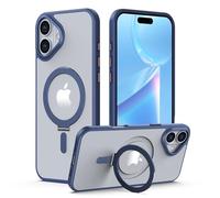 TECHGEAR Custodia con supporto per iPhone 16 [Fusion Armour Ring] Custodia ibrida robusta e protettiva con cavalletto magnetico, compatibile con MagSafe Custodia per iPhone 16 da 6,1 pollici, blu navy