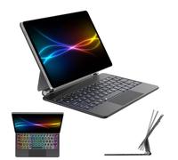 TECHGEAR Custodia con tastiera per Samsung Galaxy Tab S11 S9 S8 S7 11" S10 Lite/S9 FE/S10 FE 11.9" supporto magnetico galleggiante, trackpad, retroilluminazione a 7 colori, QWERTY UK (X400/X520/X510