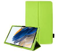 TECHGEAR Custodia in Pelle Designato per Samsung Galaxy Tab A8 10.5" 2022 (SM-X200 / SM-X205), Custodia Rigida Sottile di Alta Qualità in PU Pelle con Supporto e Cinturino a Mano [Verde]