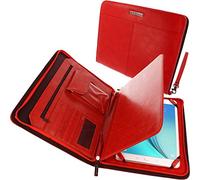 TECHGEAR Custodia in Pelle Organica con Rivestimento Interno Bolle Antiurto e tascha, Copertina Cover protetiva per Il Apple iPad 9.7" 10.5", Samsung Galaxy Tab A 10.5, 10.1 e 9.7 ECC - Rosso