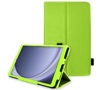 TECHGEAR Custodia in pelle per Samsung Galaxy Tab A9 8,7" (SM-X110 / SM-X115) Premium PU pelle sottile Folio Stand Case Cover con cinturino da polso [verde]