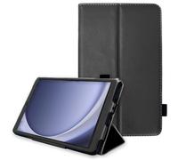 TECHGEAR Custodia in pelle per Samsung Galaxy Tab A9 8,7" (SM-X110 / SM-X115) Premium PU pelle sottile Folio Stand Case Cover con cinturino da polso [nero]