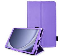 TECHGEAR Custodia in pelle per Samsung Galaxy Tab A9 8,7" (SM-X110 / SM-X115) Premium PU pelle sottile Folio Stand Case Cover con cinturino da polso [viola]