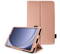 TECHGEAR Custodia in pelle per Samsung Galaxy Tab A9 8,7" (SM-X110 / SM-X115) Premium PU pelle sottile Folio Stand Case Cover con cinturino da polso [oro rosa]