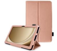 TECHGEAR Custodia in pelle per Samsung Galaxy Tab A9 Plus 11" (SM-X210 / SM-X215) Premium PU pelle sottile Folio Stand Smart Case Cover con cinturino da polso, Auto Sleep/Wake [oro rosa]