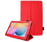 TECHGEAR Custodia in Pelle per Samsung Galaxy Tab S6 Lite (SM-P610 / SM-P615), Custodia Rigida Sottile di Alta qualità in PU Pelle con Supporto e Cinturino a Mano Auto Sleep/Wake [Rosso]