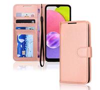 TECHGEAR Custodia in Pelle RedMi A1, Cover Libro Protettiva con Slot per Schede, Supporto e Cinturino da Polso - Pelle Sintetica per Xiaomi RedMi A1 Cover Portafoglio (Oro Rosa)