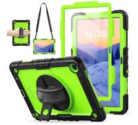 TECHGEAR Custodia multiuso per Samsung Galaxy Tab A11 Plus / A11+ 11" (SM-X230 / SM-X236), robusta e resistente, antiurto, supporto girevole a 360°, cinturino da polso e tracolla staccabile, verde