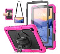 TECHGEAR Custodia multiuso per Samsung Galaxy Tab A11 Plus / A11+ 11" (SM-X230 / SM-X236), robusta e resistente, antiurto, supporto girevole a 360°, cinturino da polso e tracolla staccabile, rosa