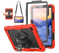 TECHGEAR Custodia multiuso per Samsung Galaxy Tab A11 Plus / A11+ da 11" (SM-X230 / SM-X236), robusta e resistente, antiurto, supporto girevole a 360°, cinturino da polso e tracolla staccabile, rosso