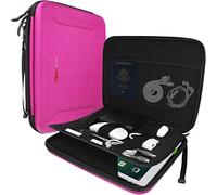 TECHGEAR Custodia Organizzatore - Cover Rigida Protettiva con Cerniera, Borsa da Trasporto per iPad PRO 12.9" 2021/2020/2017, Surface PRO X 7 6 4 3, Samsung Tab S7+ e per Altri - Rosa
