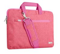 TECHGEAR Custodia per computer portatili da 12.8"- 13.3" pollici, Custodia borsa portatile multifunzionale con tracolla regolabile, cinghia per bagagli e impugnature rimovibili - Rosa