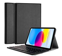TECHGEAR Custodia per tastiera compatibile con iPad di 11a e 10a generazione Strike FOLIO in pelle PU con tastiera QWERTY wireless Bluetooth staccabile per iPad (A16) 11" 2025/11" 2022 (nero)