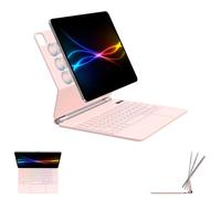 TECHGEAR Custodia per tastiera per Apple iPad Air 13" 2025/2024, supporto magnetico galleggiante, trackpad multi-touch di precisione, retroilluminazione a 7 colori, QWERTY, per iPad Pro 12,9" 2018