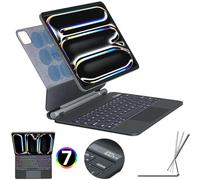 TECHGEAR Custodia per tastiera per Apple iPad Pro 11" (M5 2025, M4 2024) 5a e 6a generazione, custodia magnetica con supporto fluttuante, trackpad multi-touch di precisione, retroilluminazione a 7