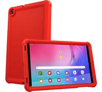 TECHGEAR Custodia Progettata per Samsung Galaxy Tab A 10.1" 2019 (SM-T510/SM-T515), Cover Antiscivolo in Silicone Morbido e Resistente agli Urti con Pellicola, Idiale per Bambini o Ufficio [Rossi]