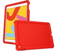 TECHGEAR Custodia Protettiva Progettata per iPad 10.2" 9/8 /7 Generazione (2021/2020/2019), Cover Antiscivolo in Silicone Morbido e Resistente Con Pellicola Protettiva, Idiale per bambini [Rosso]
