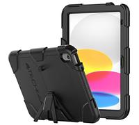 TECHGEAR Custodia Robusta Compatibile con iPad 10, 10.9 Pollici 2022 (10 Generazione) Resistente agli Urti e all'impatto - Cover con Supporto per i Bambini, Lavoro e Scuola [Nero]