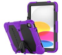 TECHGEAR Custodia Robusta Compatibile con iPad 10, 10.9 Pollici 2022 (10 Generazione) Resistente agli Urti e all'impatto - Cover con Supporto per i Bambini, Lavoro e Scuola [Viola]