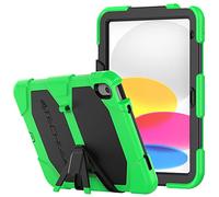 TECHGEAR Custodia Robusta Compatibile con iPad 10, 10.9 Pollici 2022 (10 Generazione) Resistente agli Urti e all'impatto - Cover con Supporto per i Bambini, Lavoro e Scuola [Verde]