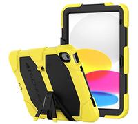 TECHGEAR Custodia Robusta Compatibile con iPad 10, 10.9 Pollici 2022 (10 Generazione) Resistente agli Urti e all'impatto - Cover con Supporto per i Bambini, Lavoro e Scuola [Giallo]