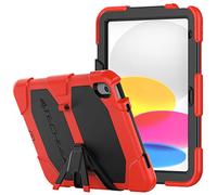 TECHGEAR Custodia Robusta Compatibile con iPad 10, 10.9 Pollici 2022 (10 Generazione) Resistente agli Urti e all'impatto - Cover con Supporto per i Bambini, Lavoro e Scuola [Rosso]