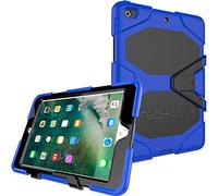 TECHGEAR Custodia Robusta Compatibile con iPad 9.7" 2018/2017 (6/5 Generazione) Resistente agli Urti e all'impatto - Cover con Supporto per i Bambini, Lavoro e Scuola [Blu]