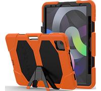 TECHGEAR Custodia Robusta Compatibile con iPad Air 5, iPad Air 4 10.9 Pollici (5/4 Generazione) Resistente agli Urti e all'impatto - Cover con Supporto per i Bambini, Lavoro e Scuola [Arancione]