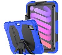 TECHGEAR Custodia Robusta Compatibile con iPad Mini 6 Resistente agli Urti e all'impatto - Cover con Supporto per i Bambini, Lavoro e Scuola [Blu]