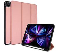 TECHGEAR Custodia Smart leggera per iPad Pro da 12,9" (5a generazione) - Custodia sottile con supporto pieghevole e protezione angolare aggiuntiva [Auto-Sonno/Stela] - Oro rosa