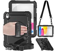 TECHGEAR Custodia UTILITY Compatibile con iPad 10 Generazione 2022, 10.9" Custodia Antiurto Resistente supporto integrato girevole a 360 gradi, cinturino a mano e tracolla attaccabile iPad 10 Cover