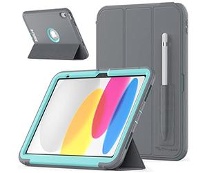 TECHGEAR D-Fence Custodia Compatibile con iPad 10 generazione 2022, 10.9" - Custodia Sottile Resistente all'impatto e agli Urti - Custodia Cover per i Bambini, Costruttori e Offici