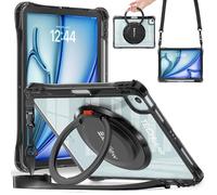 TECHGEAR ExoView - Custodia per Apple iPad Air 11" (M3 2025 / M2 2024), Air 11" 4a e 5a, iPad Pro 11" (2018-2022), custodia robusta e sottile, antiurto, trasparente, supporto per mano con impugnatura