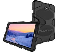Techgear® G-Shock - Custodia per Samsung Galaxy Tab A 10.1" 2016 (serie SM-T580) resistente, anti urto, con supporto amovibile, ideale per bambini, muratori nero BLACK Galaxy Tab A 10.1" (T580 Series)