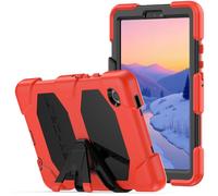 TECHGEAR G-SHOCK - Custodia per Samsung Galaxy Tab A9 8,7" 2023 (SM-X110 / SM-X115), resistente, antiurto, antiurto, con supporto, per bambini, scuole, costruttori, operai, colore: rosso
