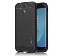 TECHGEAR Galaxy J5 2017 Custodia - [Stealth Case] Dettagli in Fibra di Carbonio Cover Protettiva in TPU flessibile, Antiurto, Ultra Sottile Compatibile con Samsung Galaxy J5 2017 - Nero