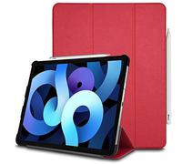 TECHGEAR iPad Air 4 Custodia (4 Generazione) Smart Case Cover Tri-Fold [Compatibile con Penna] con Protezione d'angolo [Spegnimento/Sveglia Automatico] per iPad Air 10.9" 2020 - Rosso