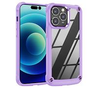 TECHGEAR iPhone 14 Pro Custodia Resistente - [Fusion Armor] Cover Paraurti Ibrido Protettiva Resistente anche Sottile Protezione per lo Schermo con Cornice Cover per iPhone 14 Pro 6.1" - lavanda