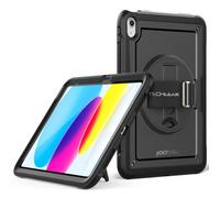 TECHGEAR JOLT-SHELL Custodia per Apple iPad 11a / 10a generazione 10,9" / iPad 11 2025, Resistente, Antiurto, Sottile con Supporto Rotante a 360 Gradi e Cinturino da Polso