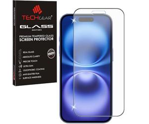 TECHGEAR Pellicola protettiva antiriflesso per iPhone 16 - Vetro temperato opaco 3D Glass Edition Genuine Full Screen Protector Cover compatibile con iPhone 16 da 6,1 pollici